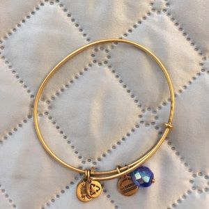 Alex & Ani cobalt blue Oona drop charm  bangle