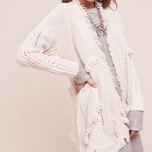 NWT Anthropologie Rima Fringed Cardigan, XSP