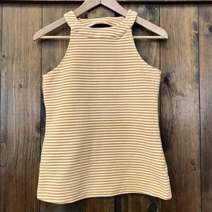 Anthropologie Deletta mustard stripe tank