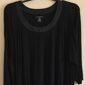 Plus size, black, scoop neck, cold shoulder, tunic