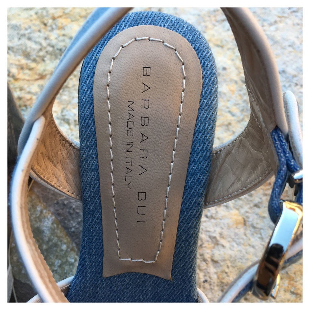 BARBARA BUI DENIM WEDGES - Picture 2 of 6