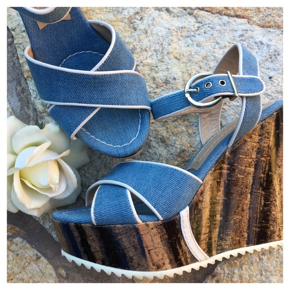 BARBARA BUI DENIM WEDGES - Picture 4 of 6