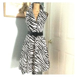 🎉 SALE!!🎉 Jones NY petite zebra belt shirt dress