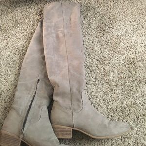 Grey, Suede Boots