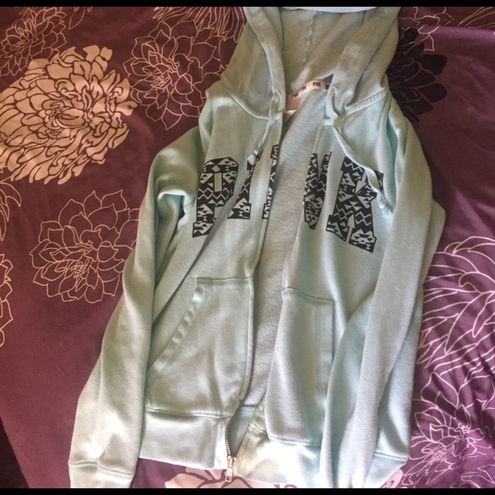 Pink Victoria's Secret Turquoise hoodie