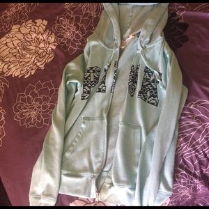 Pink Victoria's Secret Turquoise hoodie