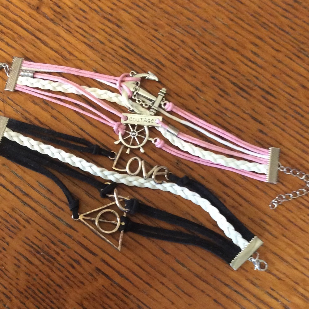 Suede Lot of 2 Infinity Love & Anchor Bracelets💕