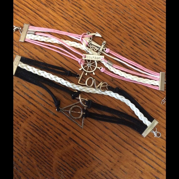 Suede Lot of 2 Infinity Love & Anchor Bracelets💕 - Picture 2 of 4