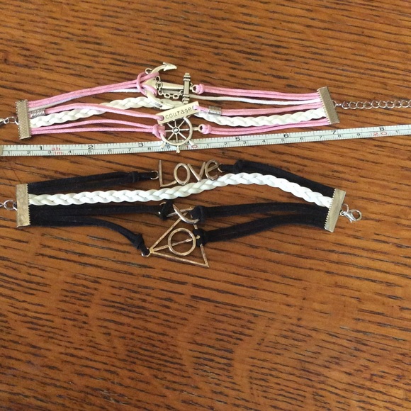 Suede Lot of 2 Infinity Love & Anchor Bracelets💕 - Picture 3 of 4