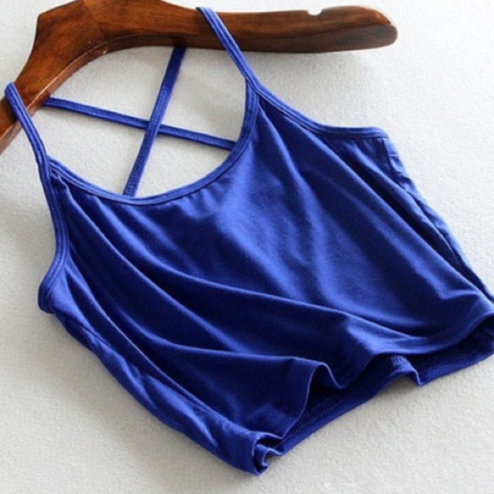 Blue crop top sexy