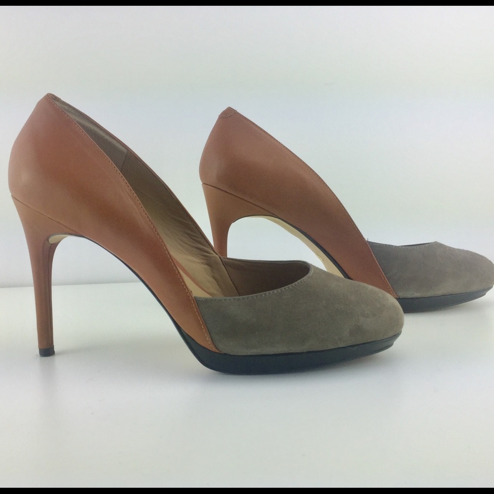 Loft Ann Taylor Leather Tan Suede Pumps Heels