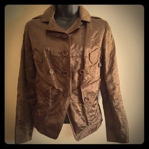 Crinkle Cotton Blend Jacket