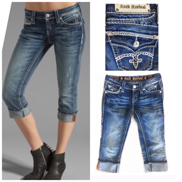 Rock Revival Denim - ROCK REVIVAL SASHA JEAN CAPRIS SZ 25