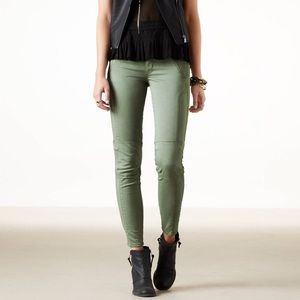 American Eagle Green Moto Ankle Jegging