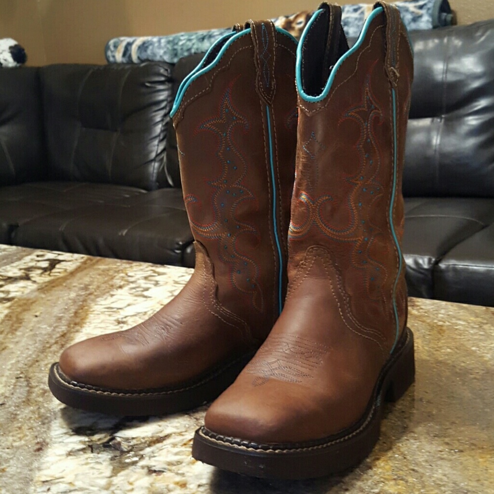 Justin Cowboy Boots-Square Toed