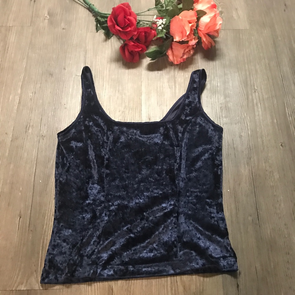 Vintage Victoria's Secret Velvet Tank -Blue