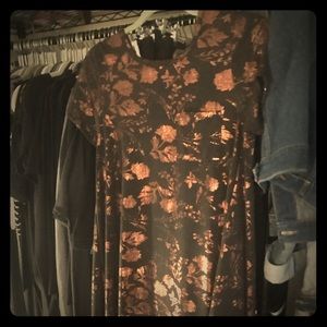 Lularoe Elegant Carly XXS Black Bronze dress