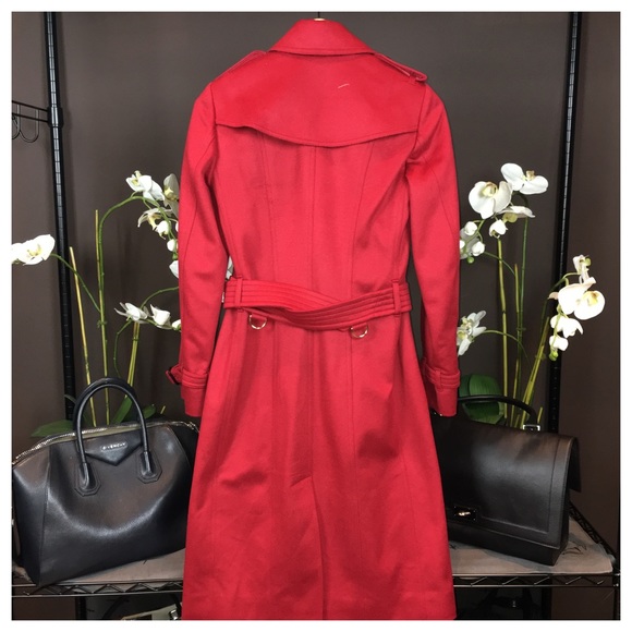 BURBERRY PARADE RED CASHMERE TRENCH COAT - Picture 3 of 3