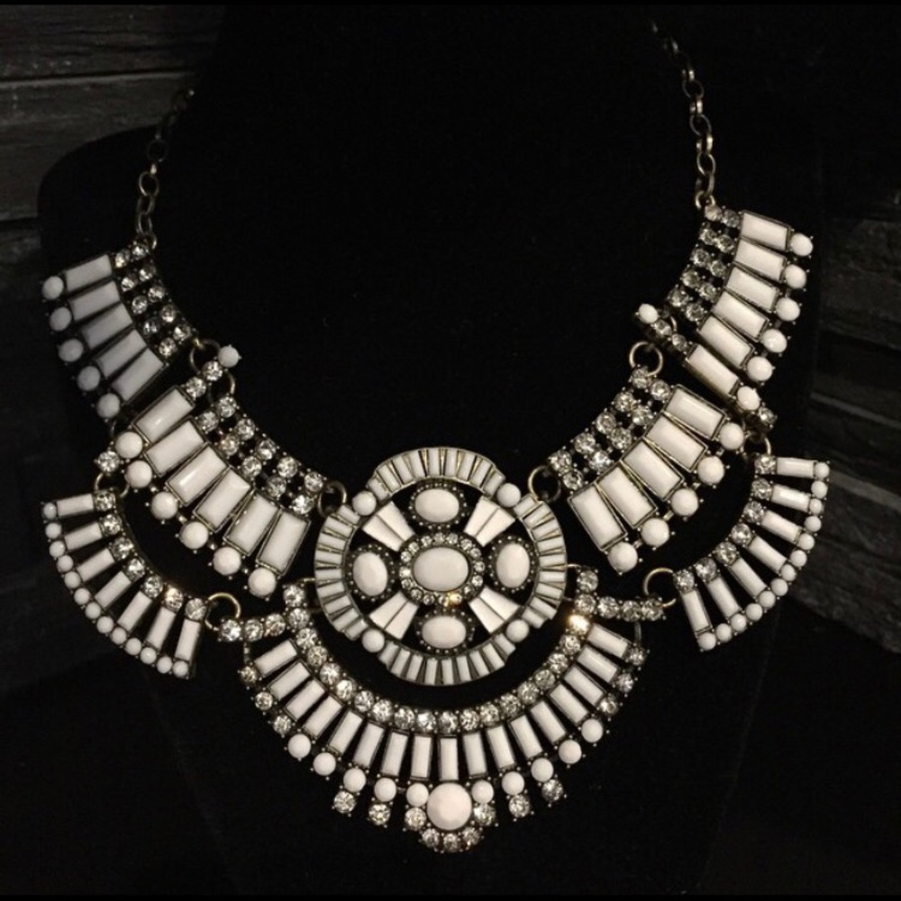 Layered bib statement necklace