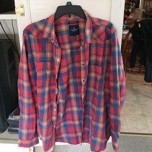 AEO boyfriend plaid shirt