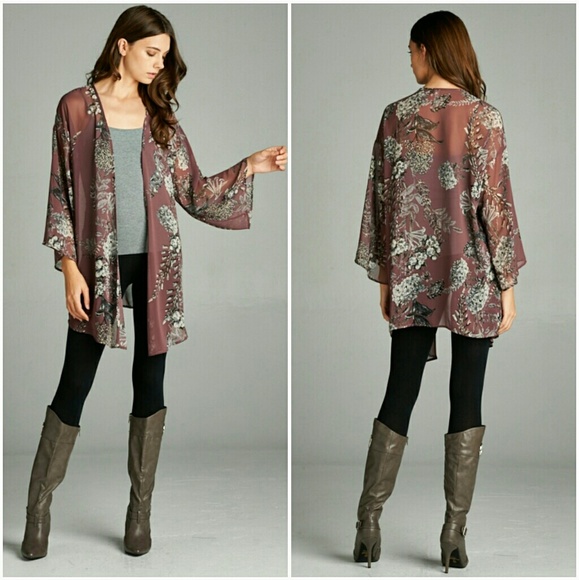 Floral Kimono Cardigan - Picture 2 of 2