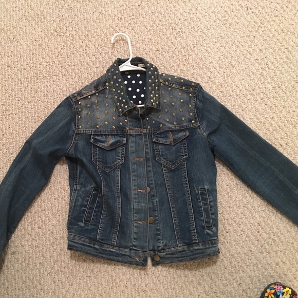 Gold Studded Jean Jacket - Picture 1 of 4