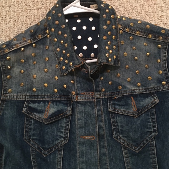 Gold Studded Jean Jacket - Picture 2 of 4