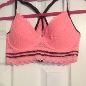 lace racer back push up