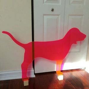 RARE Victoria's Secret PINK dog prop wall display