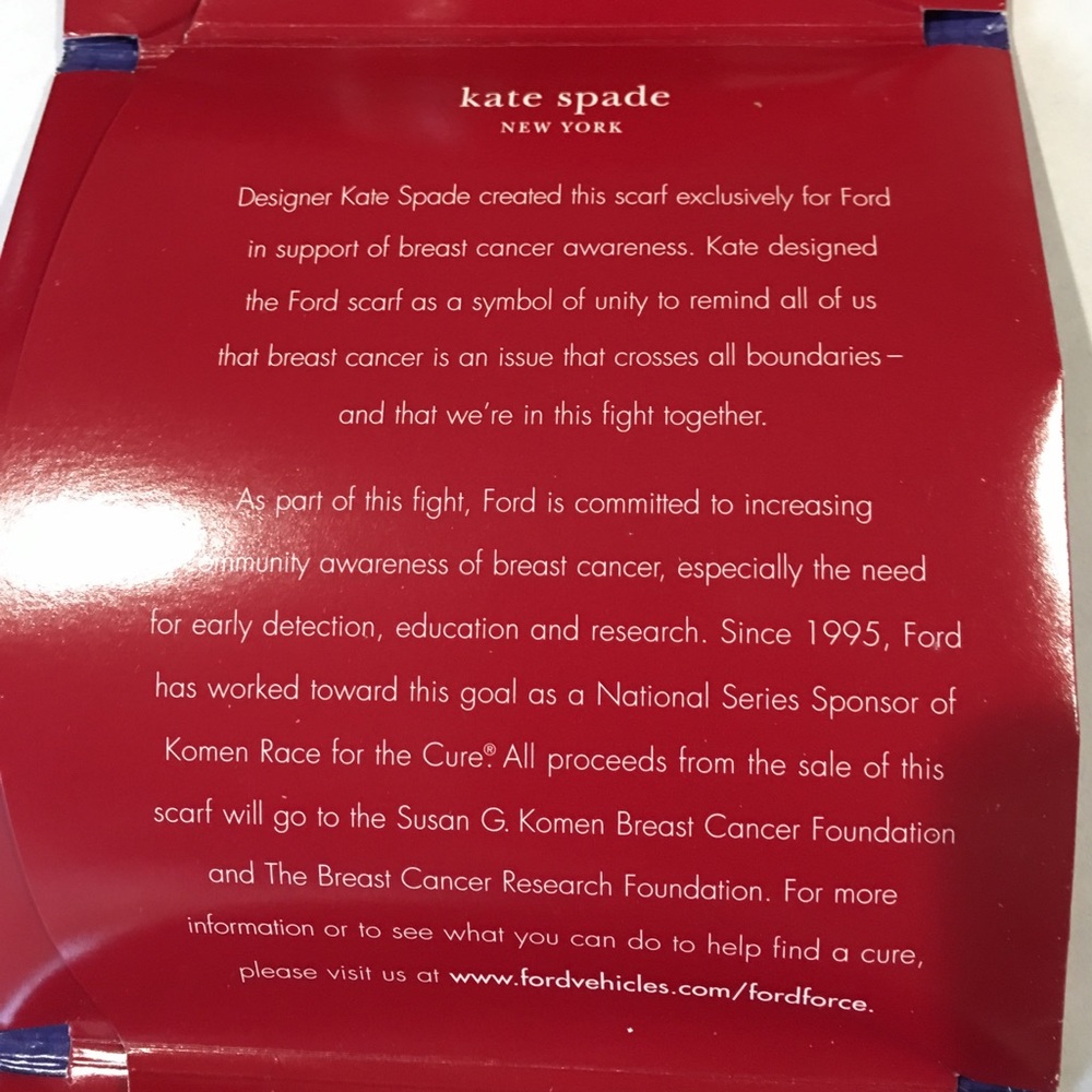 Kate Spade Breast Cancer Awareness Scarf - Picture 5 of 6