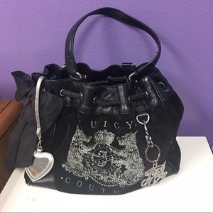 Black velour purse