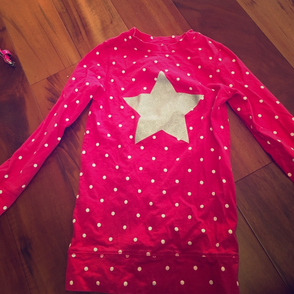 Pink polka for top with star
