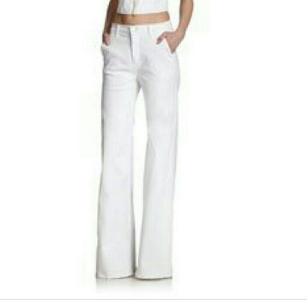 White wide leg jeans