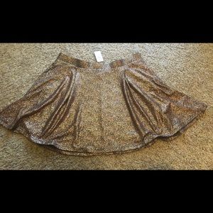 Torrid Metallic Skater Skirt, Gold