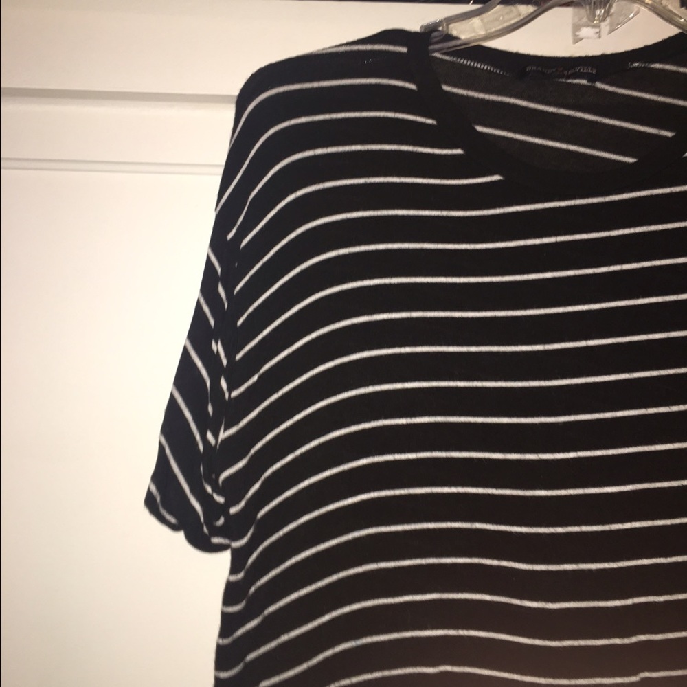 BRANDY BLACK AND WHITE STRIPE CROP TOP