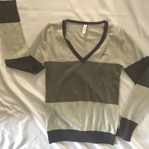 RVCA V Neck Striped Sweater
