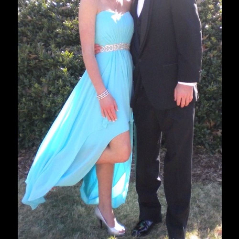 Aquamarine high to low dress