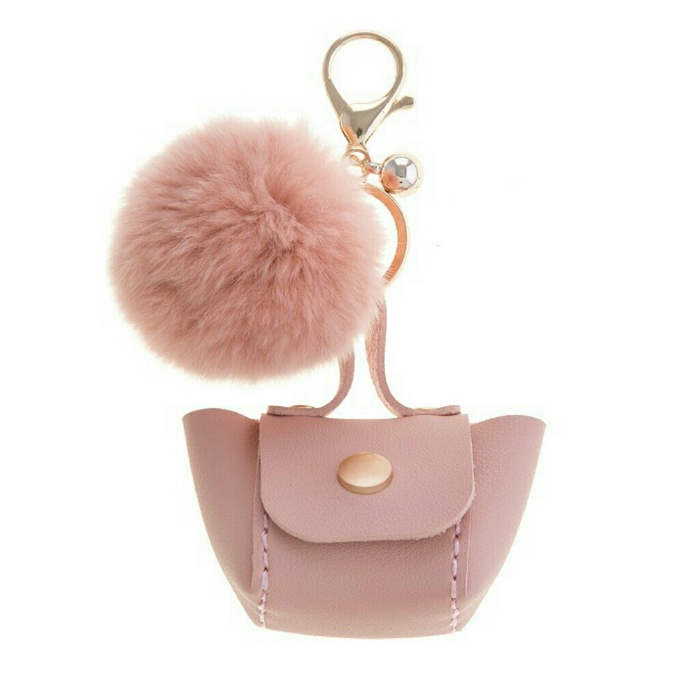 Furry POMPOM  Mini Tote Keychain