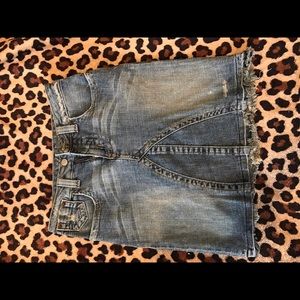 Size 27 distressed BeBe denim Jean Skirt