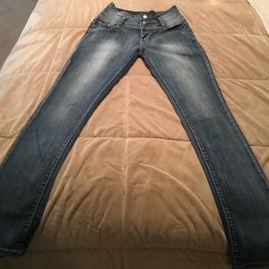 High waisted skinny jeans