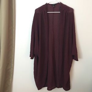 Maroon Oversized Cardigan