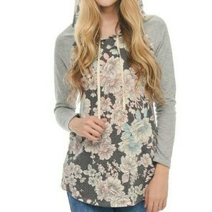 LAST ONE! Womens French Terry Floral Hoodie