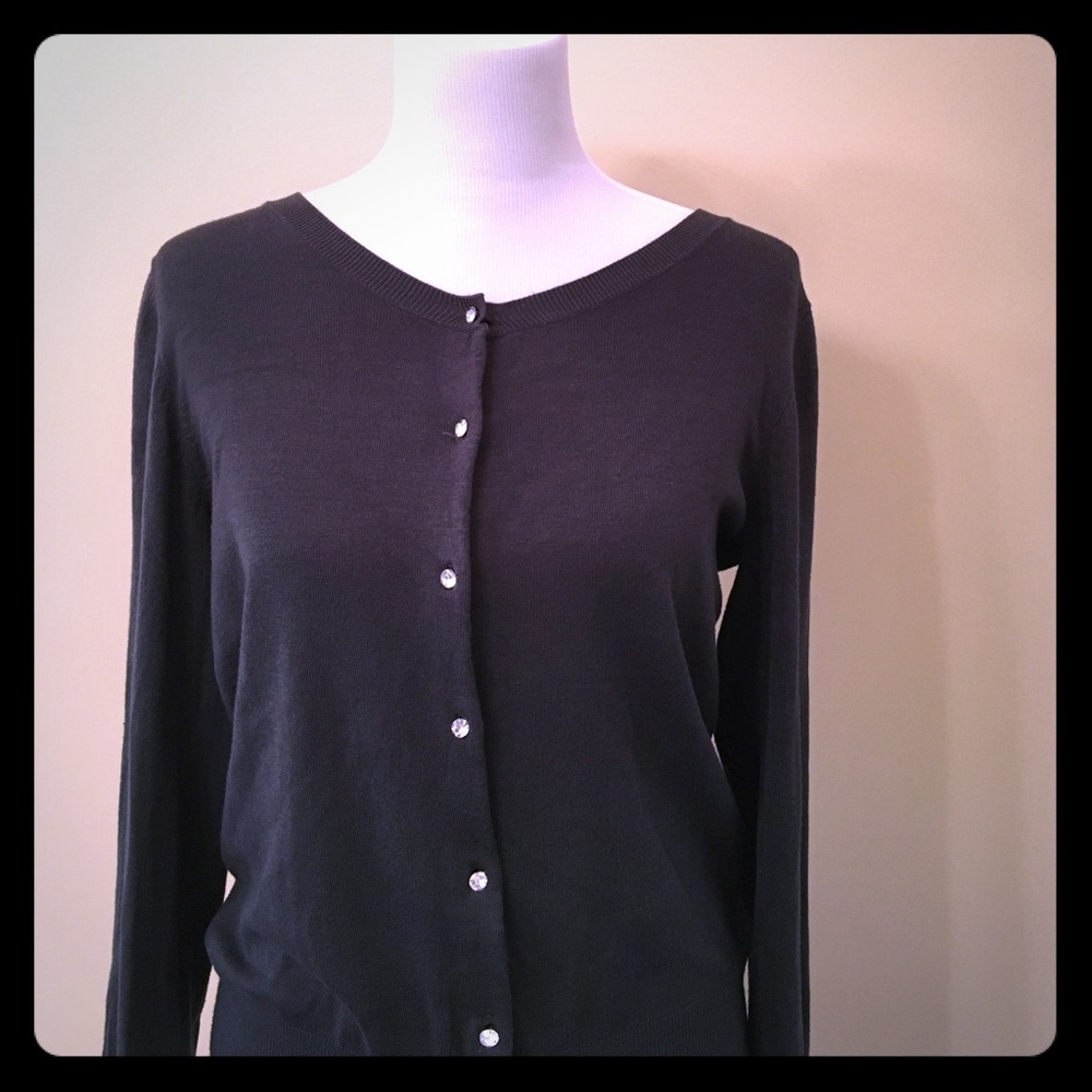 Express beaded button Hunter Green Cardigan