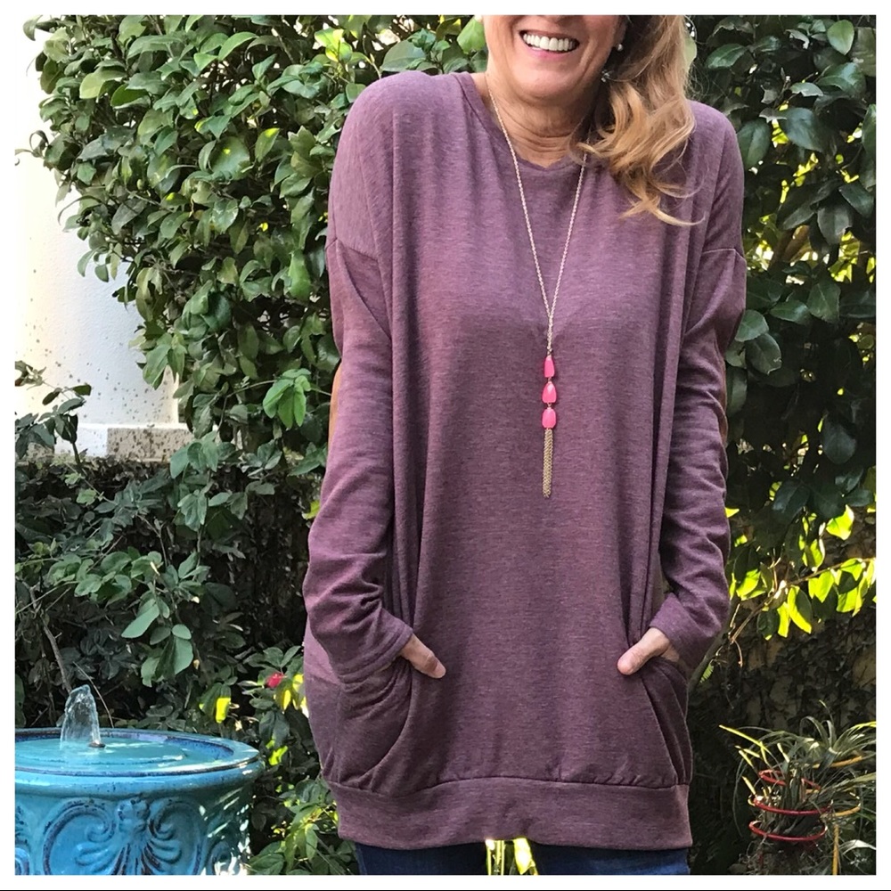 Dark Plum Extra Long Super Soft Sweatshirt
