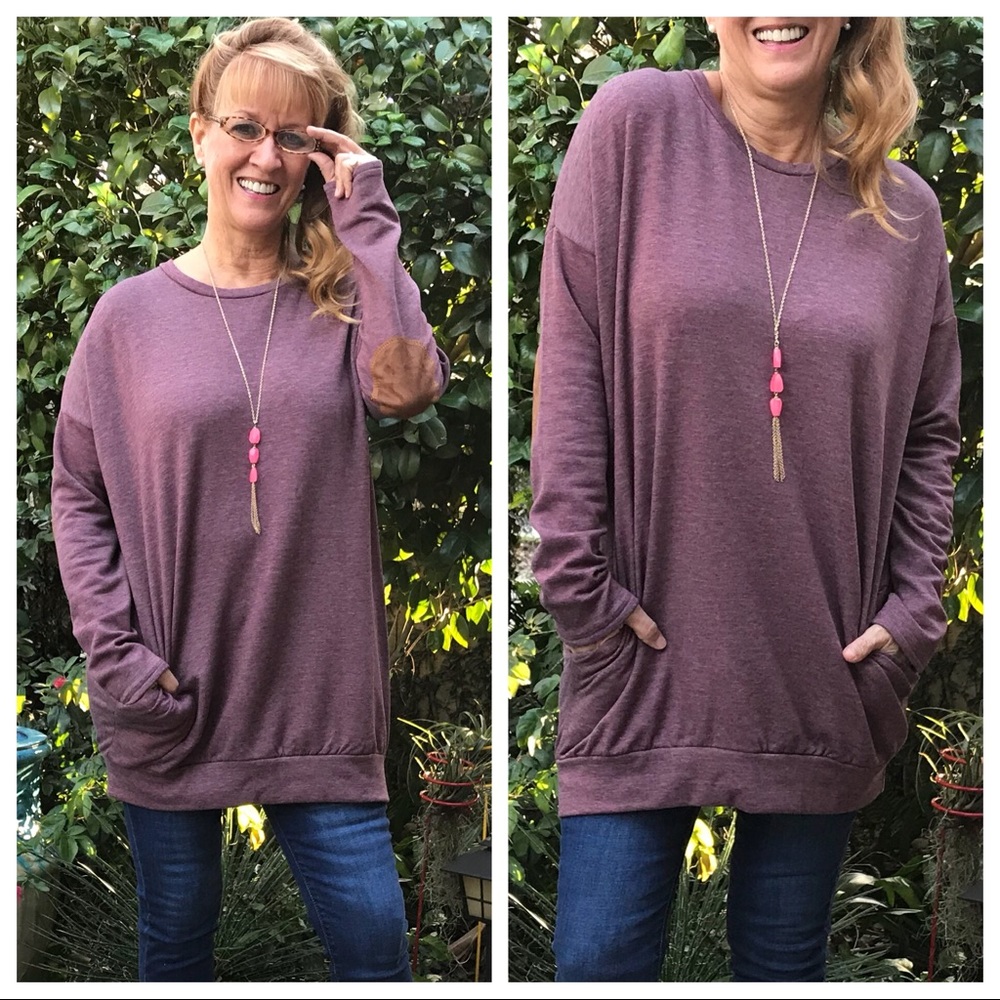 Dark Plum Extra Long Super Soft Sweatshirt - Picture 6 of 8