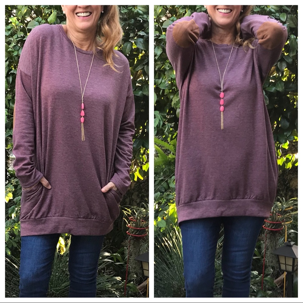 Dark Plum Extra Long Super Soft Sweatshirt - Picture 2 of 8