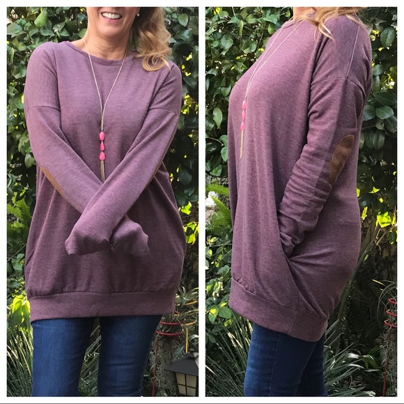 Dark Plum Extra Long Super Soft Sweatshirt - Picture 8 of 8