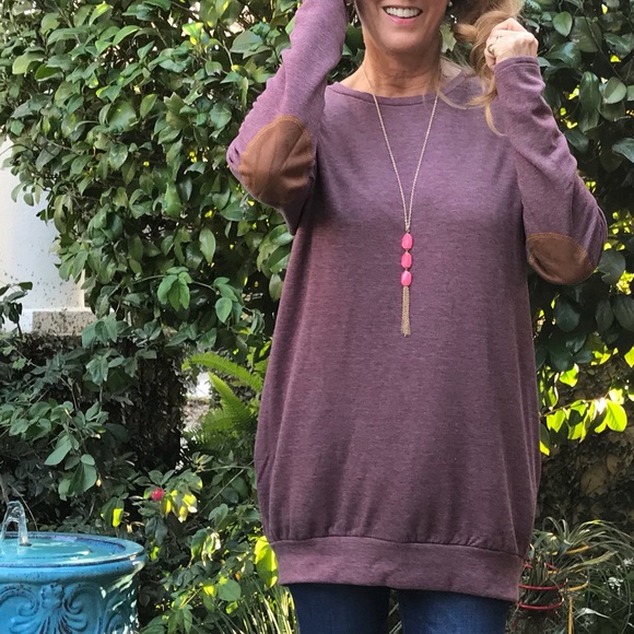 Dark Plum Extra Long Super Soft Sweatshirt - Picture 7 of 8