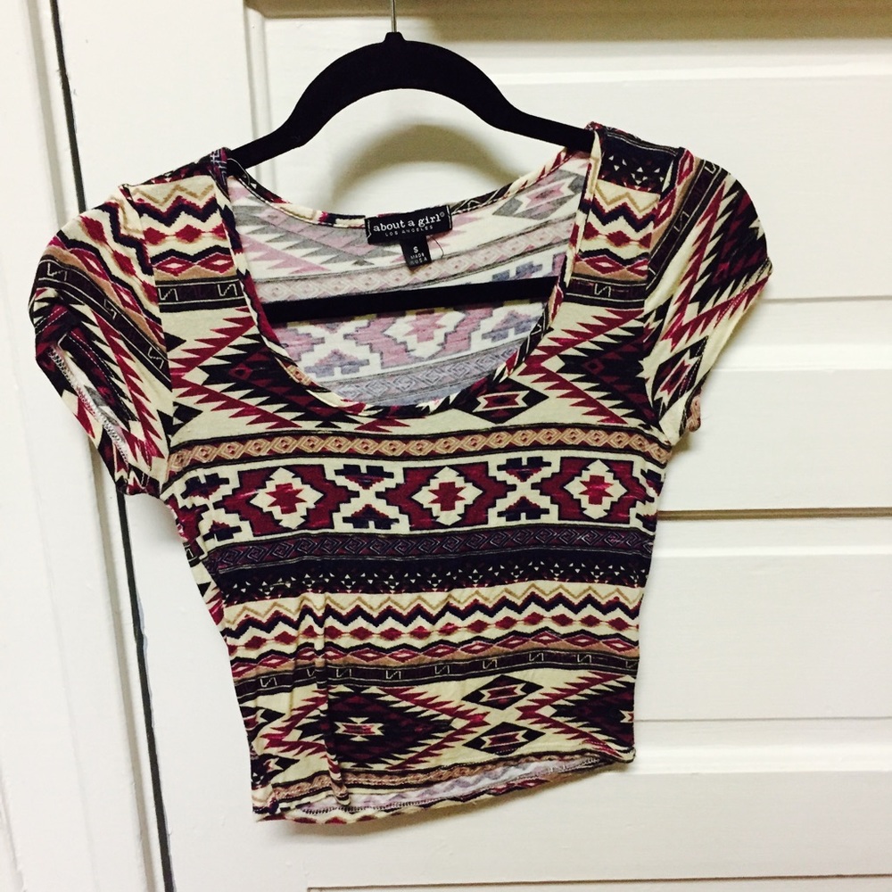 Tribal print crop top
