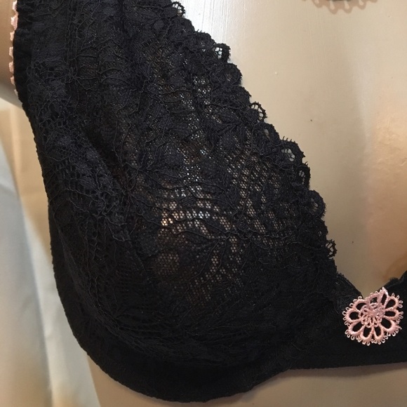 SOLD Felina Black Unlined Underwire Bra 34B - Picture 2 of 5